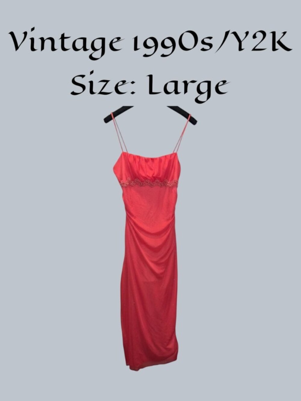 Vintage 1990s/Y2K Taboo Coral/Pink Empire Waist Formal Gown